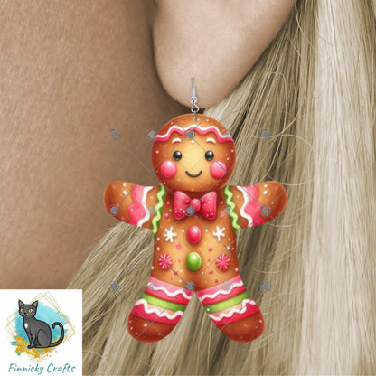 Gingerbread Couple, Gingerbread Man, Gingerbread Girl Digital, PNG, Design, Download, Ornaments, Earrings, Signs