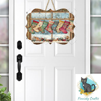 Christmas Stockings, Benelux Shape PNG, Digital Download for Sublimation, Door Sign, Earrings, Ornament, Badge Reel, Keyring, Night Light