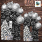 Silver and Black Christmas Bulbs Light Switch, Sublimation, Decor, Sublimation, Digital, PNG, Design
