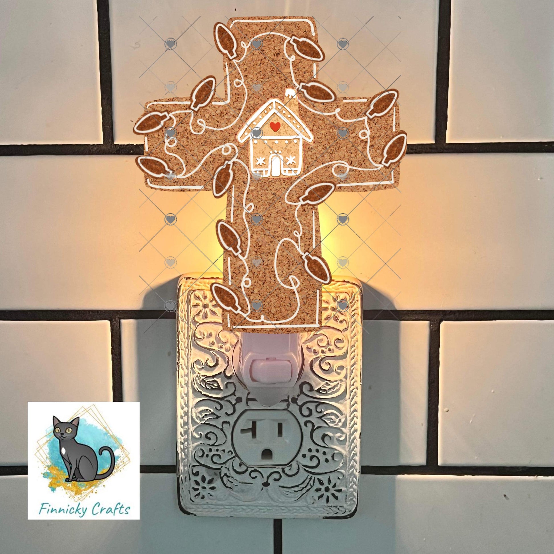 Christmas Lights Cross, Sublimation, Digital, PNG Design, Download for Earrings, Wall Decor, Door Hanger, Keychain