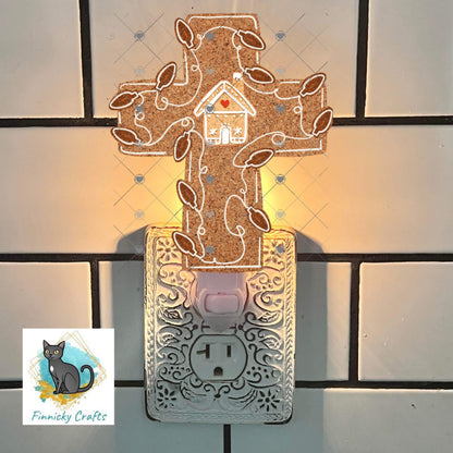 Christmas Lights Cross, Sublimation, Digital, PNG Design, Download for Earrings, Wall Decor, Door Hanger, Keychain