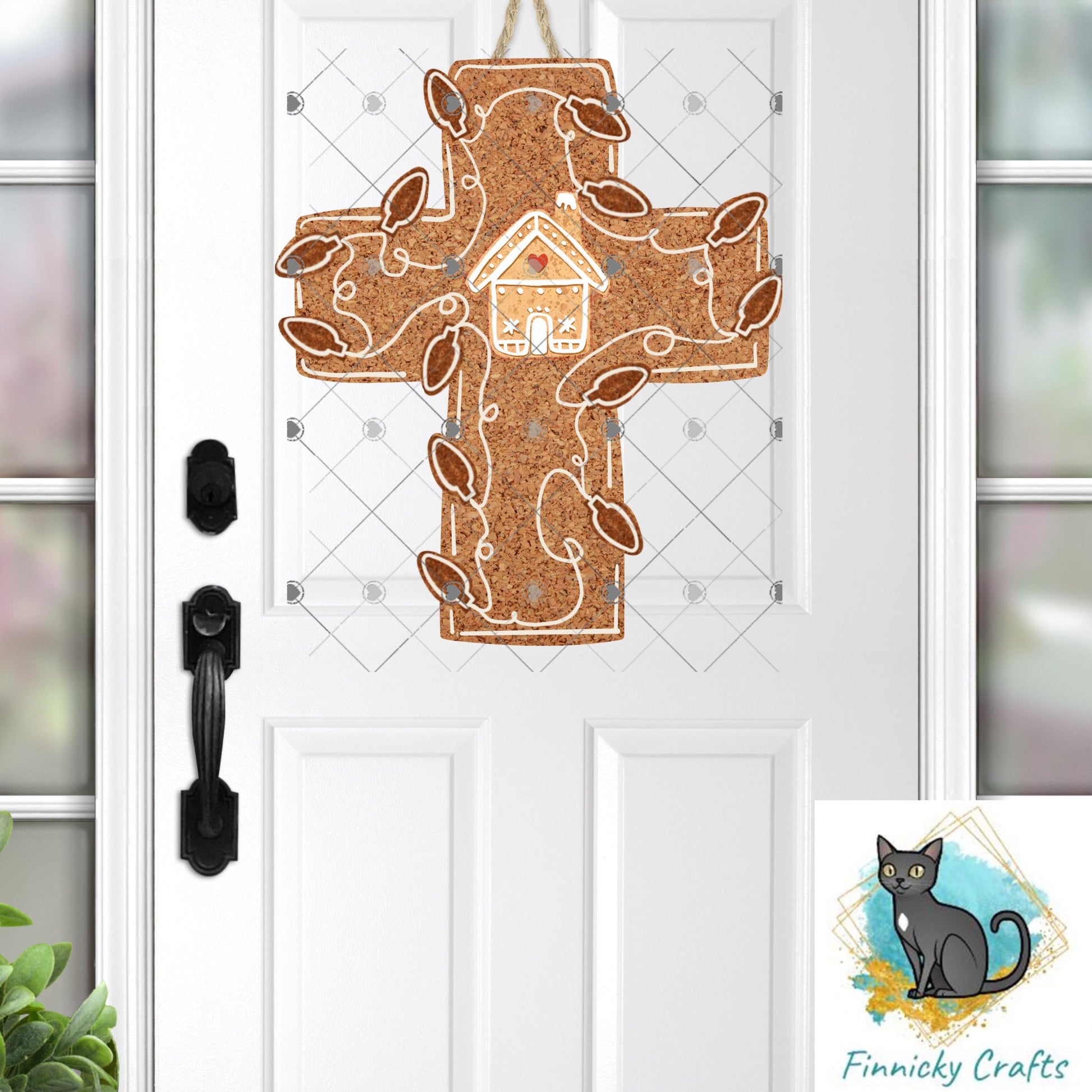 Christmas Lights Cross, Sublimation, Digital, PNG Design, Download for Earrings, Wall Decor, Door Hanger, Keychain
