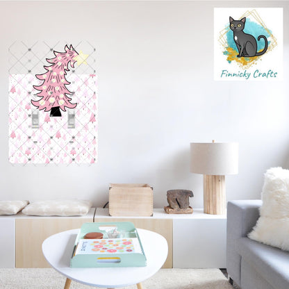 Christmas Tree Double Light Switch, Sublimation, Decor, Sublimation, Digital, PNG, Design, Pink