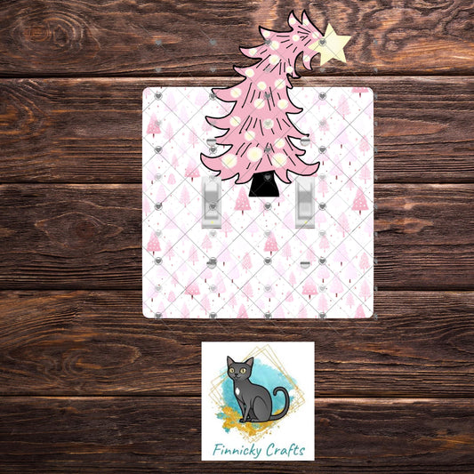 Christmas Tree Double Light Switch, Sublimation, Decor, Sublimation, Digital, PNG, Design, Pink