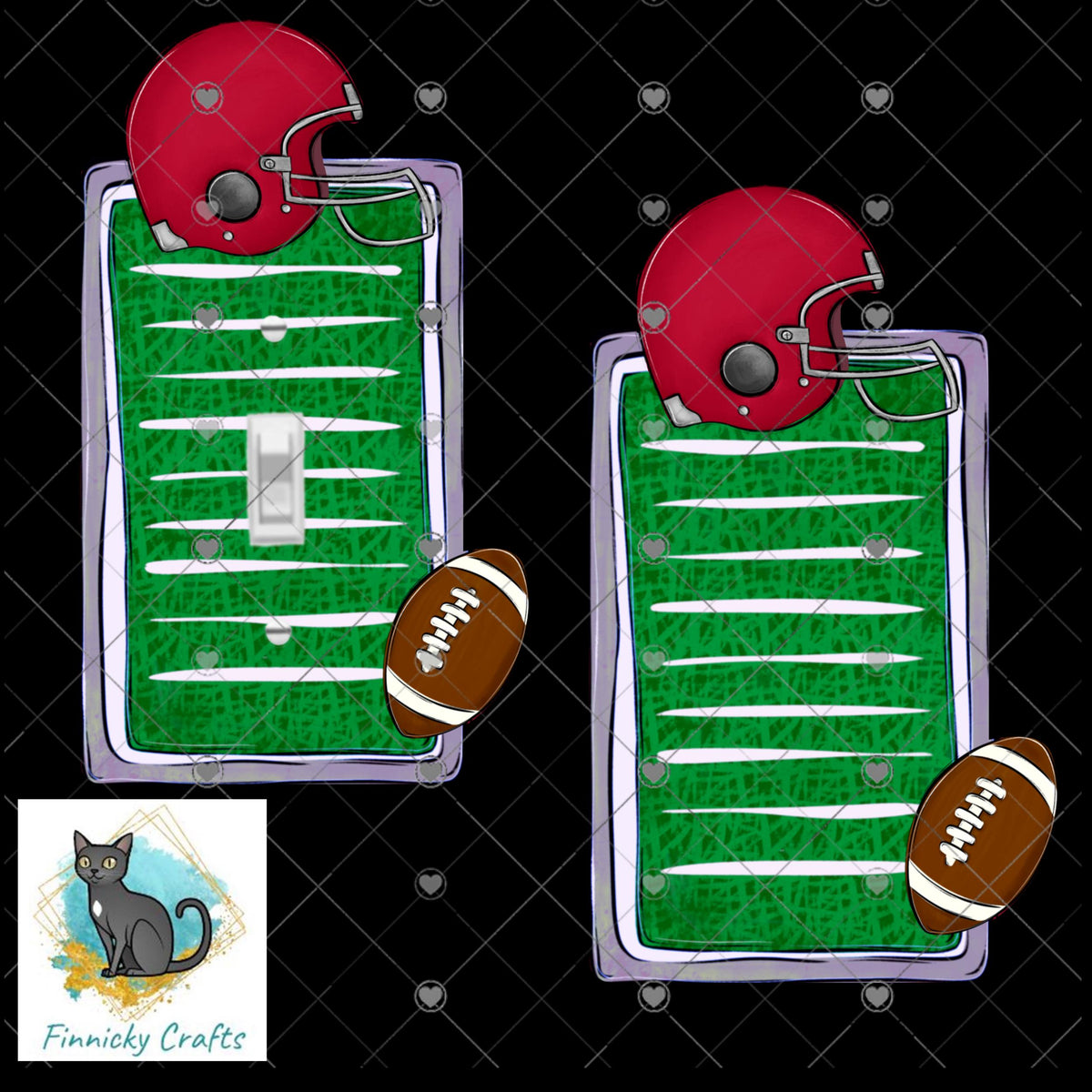 Red/Gray Football Light Switch, Sublimation, Decor, Sublimation, Digital, PNG, Design, Helmet, ball, field
