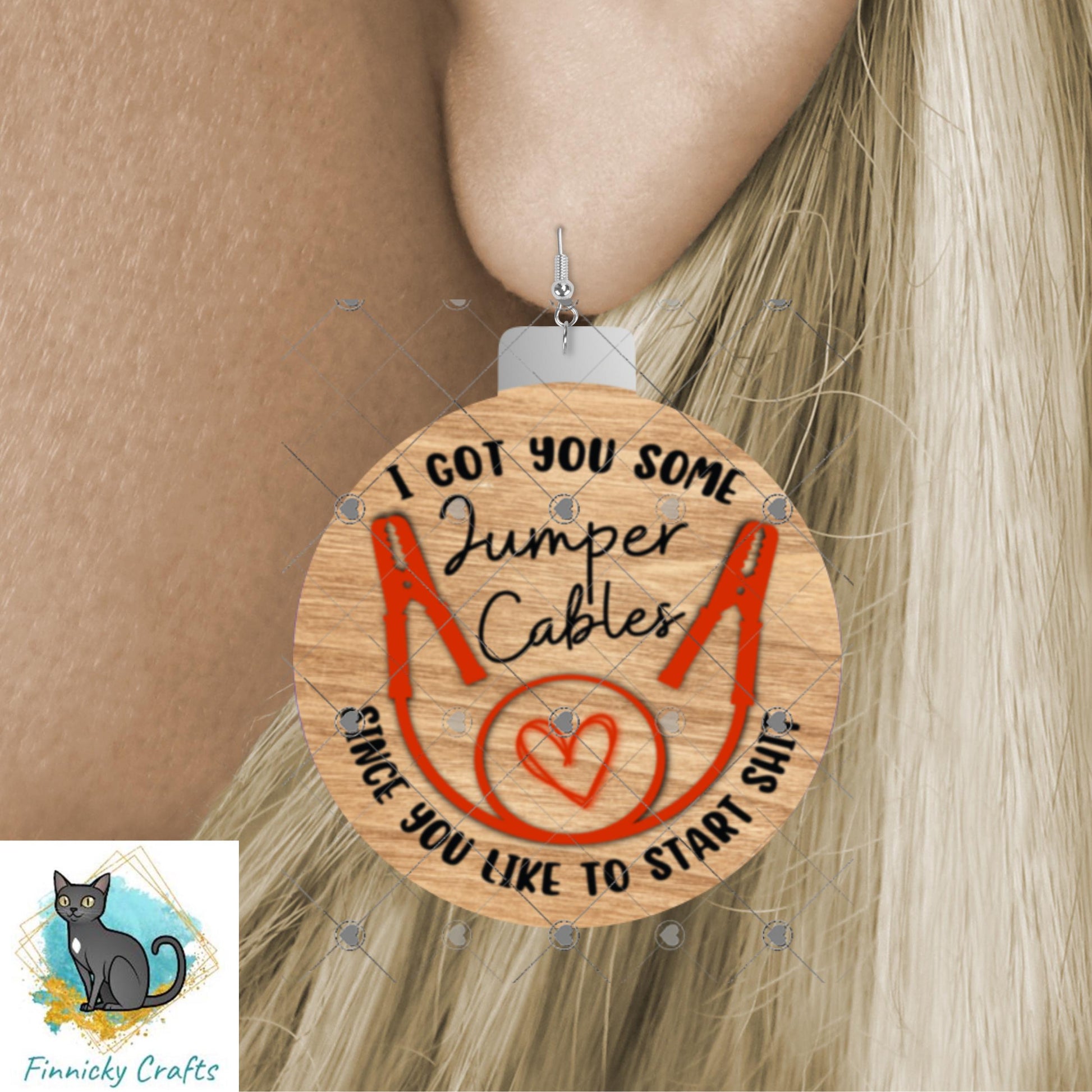 Jumper Cables Start Shit Christmas Sublimation Design PNG Graphic Clip Art Digital Download Round shape