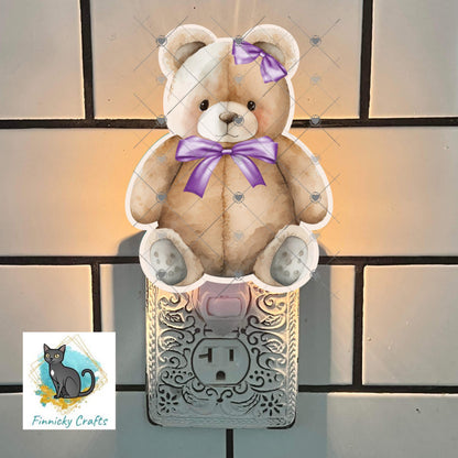 Teddy Bears with bows Bundle - 6 designs total - Sublimation Design - green, purple, yellow png, Acrylic Sublimation, decor, earrings, sign