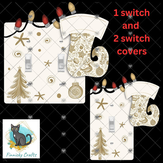 Stocking Double and Single Light Switch - Decoration - Gift - PNG Digital Download for Sublimation - Customize