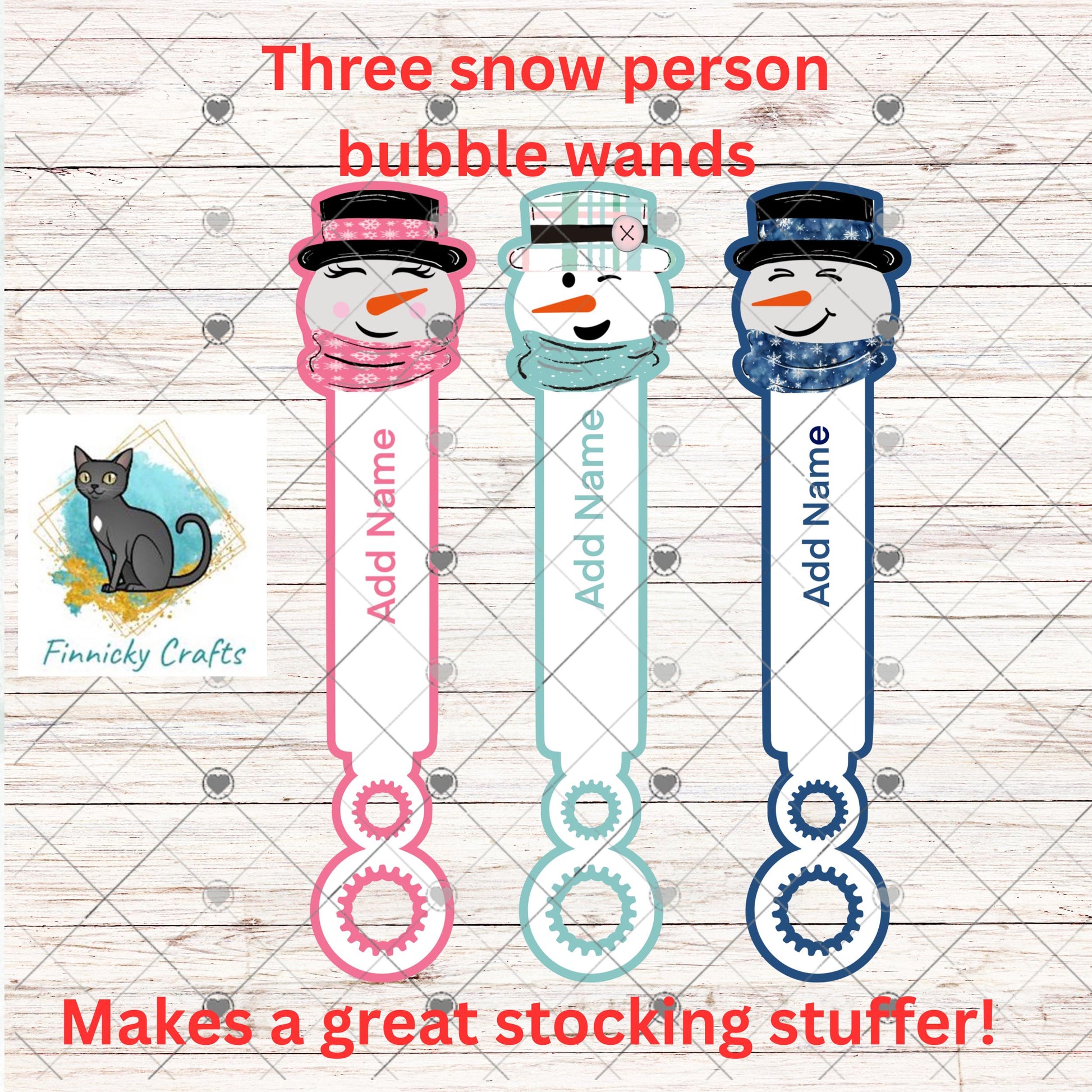 Snowman Bubble Wand - Sublimation Design Png Template - Gift, Favor,Reception, Toy, Stocking Stuffer- Personalizable