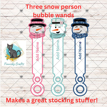 Snowman Bubble Wand - Sublimation Design Png Template - Gift, Favor,Reception, Toy, Stocking Stuffer- Personalizable