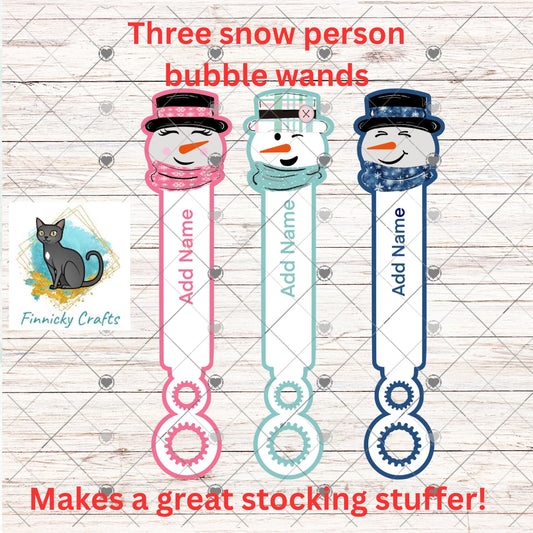 Snowman Bubble Wand - Sublimation Design Png Template - Gift, Favor,Reception, Toy, Stocking Stuffer- Personalizable