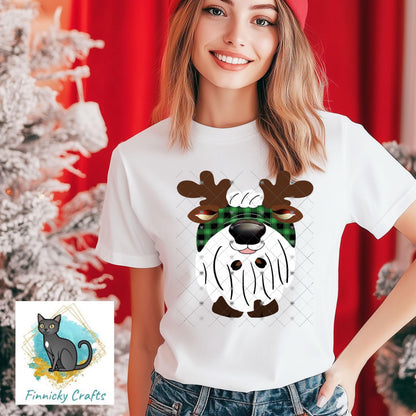 Reindeer Gnome Christmas Light Ornament Christmas Ornament PNG, DTF, Sublimation, Earrings, Night light