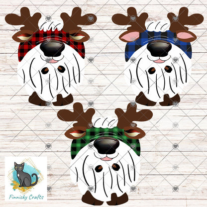 Reindeer Gnome Christmas Light Ornament Christmas Ornament PNG, DTF, Sublimation, Earrings, Night light