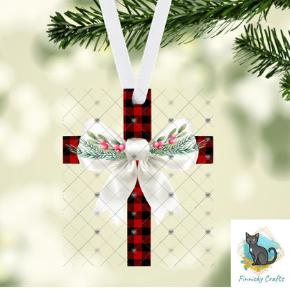 Cross with Bow, Christmas, Leopard, American Flag, Sublimation, Digital, PNG Design, Download for Earrings, Wall Decor, Door Hanger