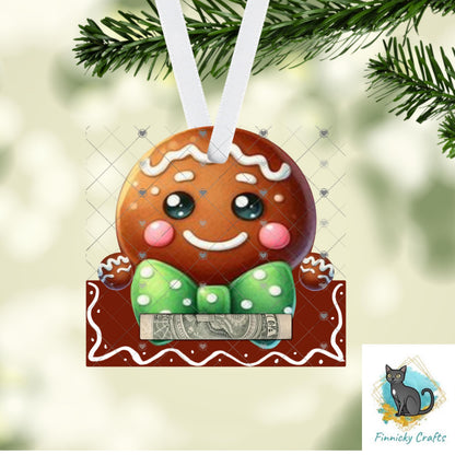 Gingerbread Boy Money Holder - Sublimation Digital File - Gift, ornament, decoration, sign, earrings, night light