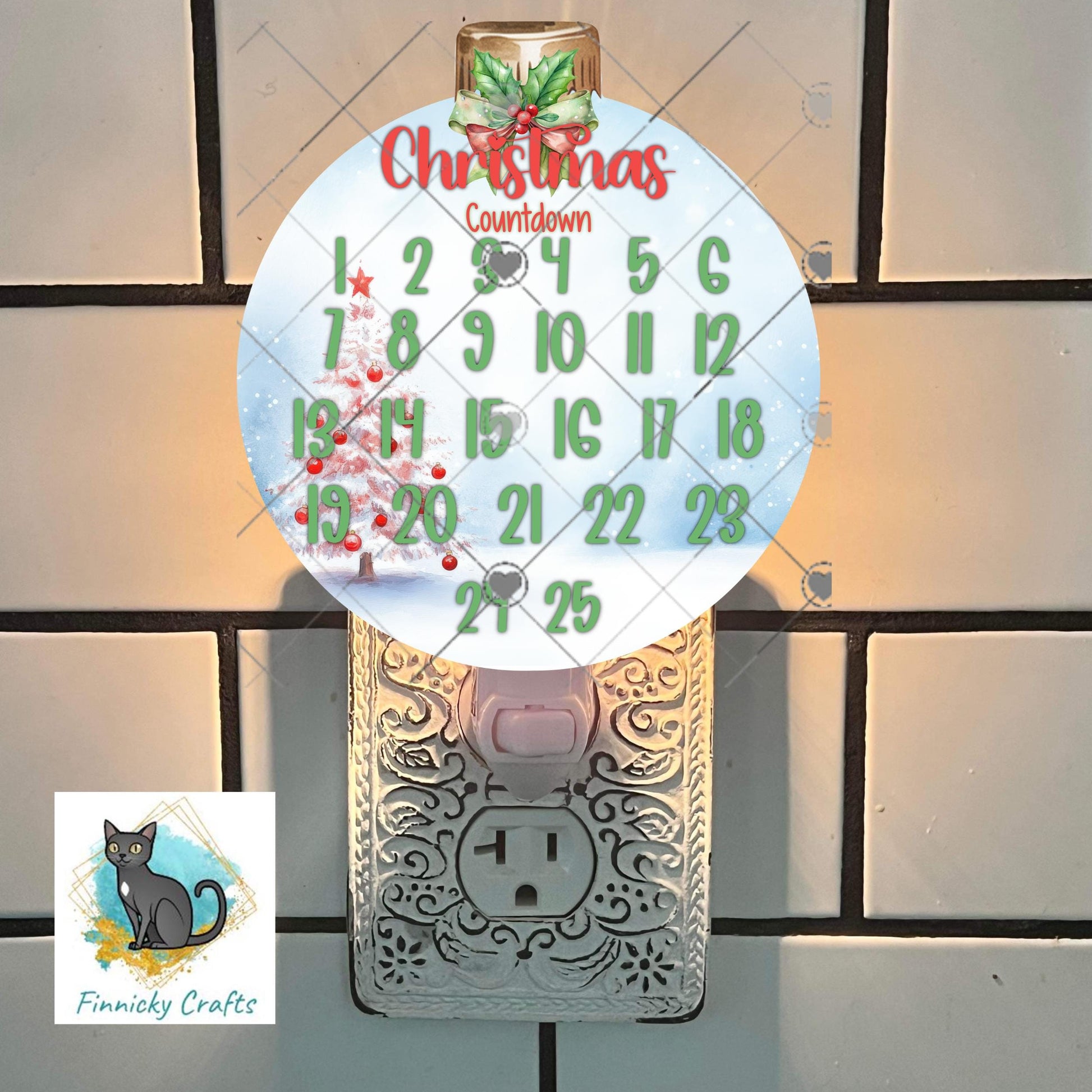Bobber Bulb Sign, Christmas Countdown, Sublimation, Digital, PNG, Design, Download Only, Decor