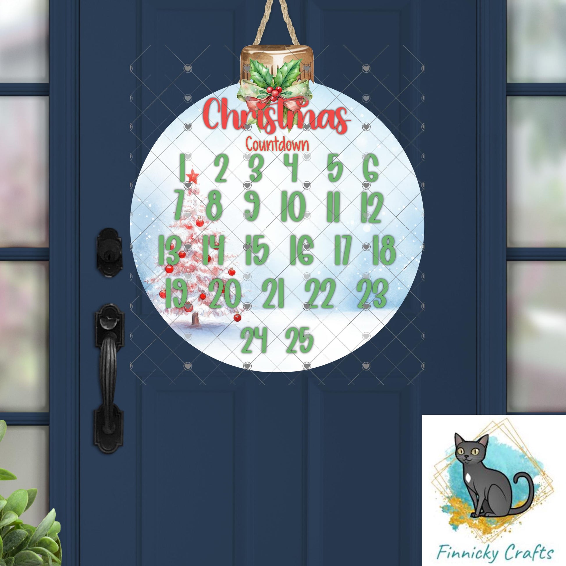Bobber Bulb Sign, Christmas Countdown, Sublimation, Digital, PNG, Design, Download Only, Decor