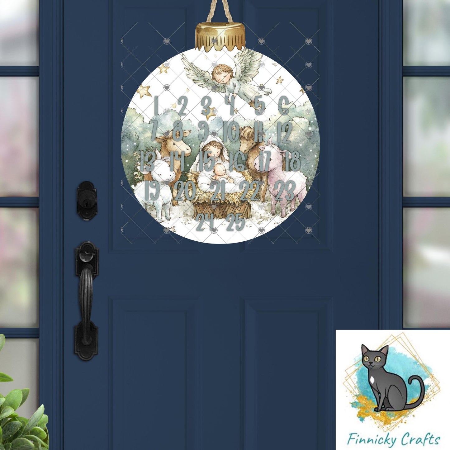 Nativity Bobber Bulb Sign, Christmas Countdown, Blank Included, Sublimation, Digital, PNG, Design, Download Only, Decor