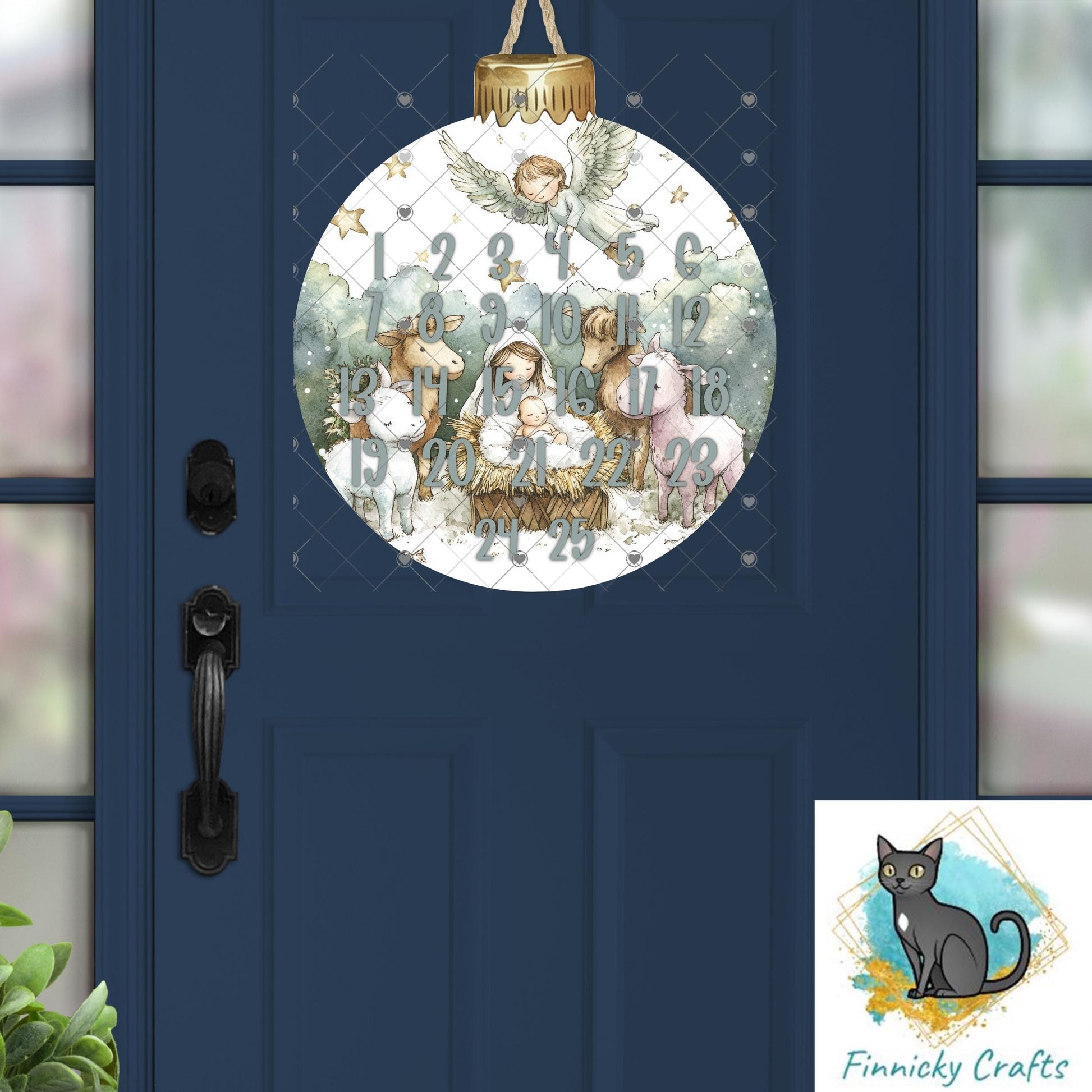 Nativity Bobber Bulb Sign, Christmas Countdown, Blank Included, Sublimation, Digital, PNG, Design, Download Only, Decor