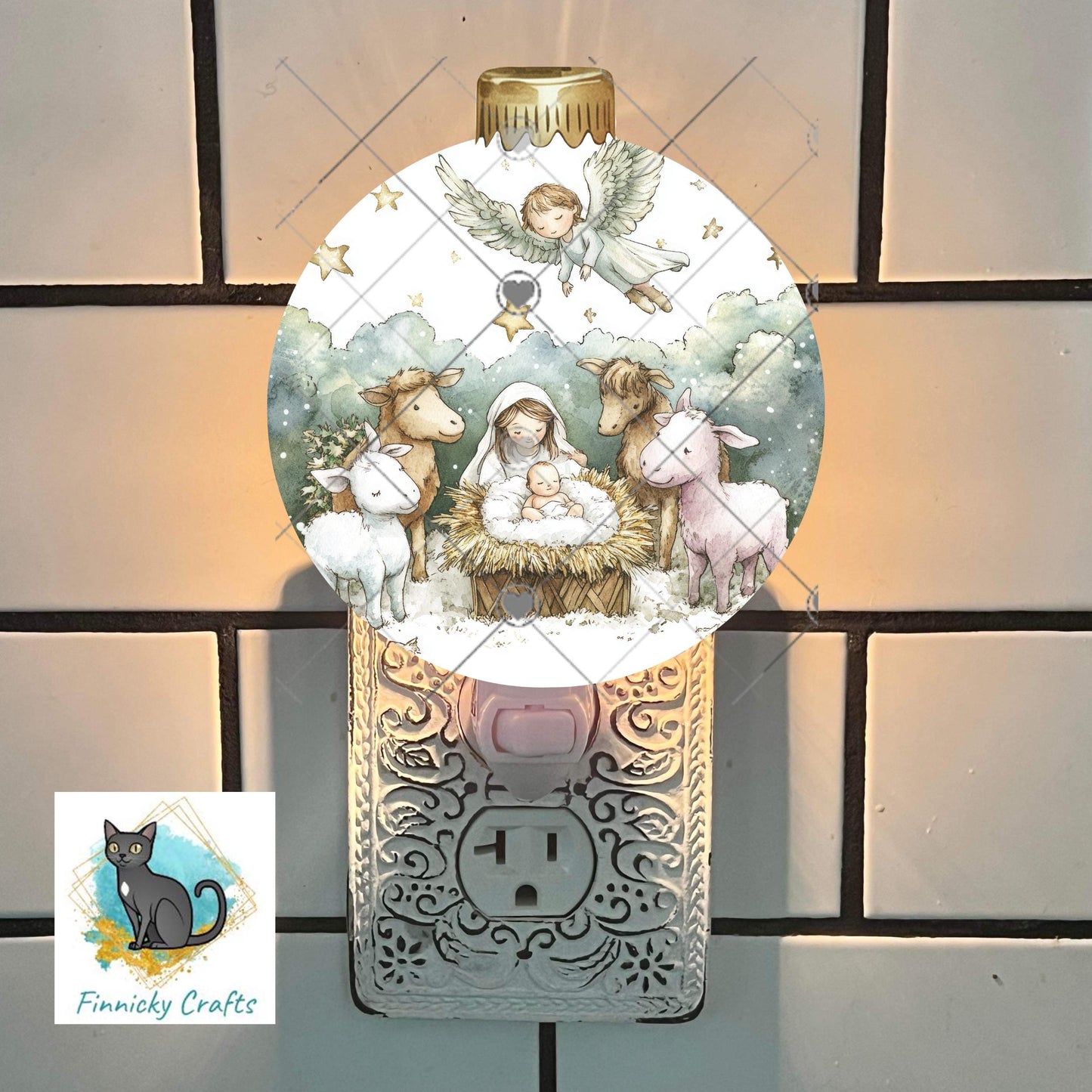 Nativity Bobber Bulb Sign, Christmas Countdown, Blank Included, Sublimation, Digital, PNG, Design, Download Only, Decor