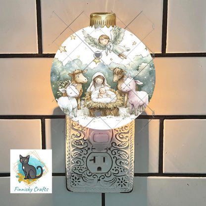 Nativity Bobber Bulb Sign, Christmas Countdown, Blank Included, Sublimation, Digital, PNG, Design, Download Only, Decor