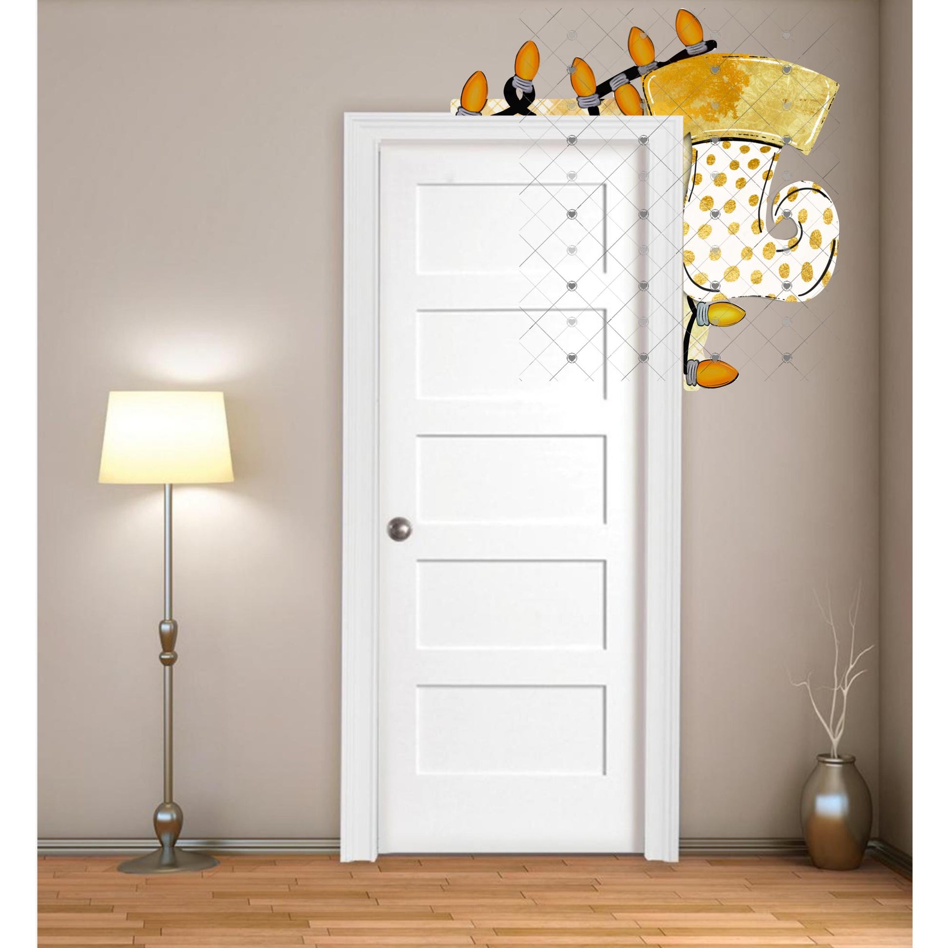 Elf Swirl Stocking Corner Door Sitter- Door Topper - Decoration - Gift - PNG Digital Download for Sublimation - Over-the-door - Customize
