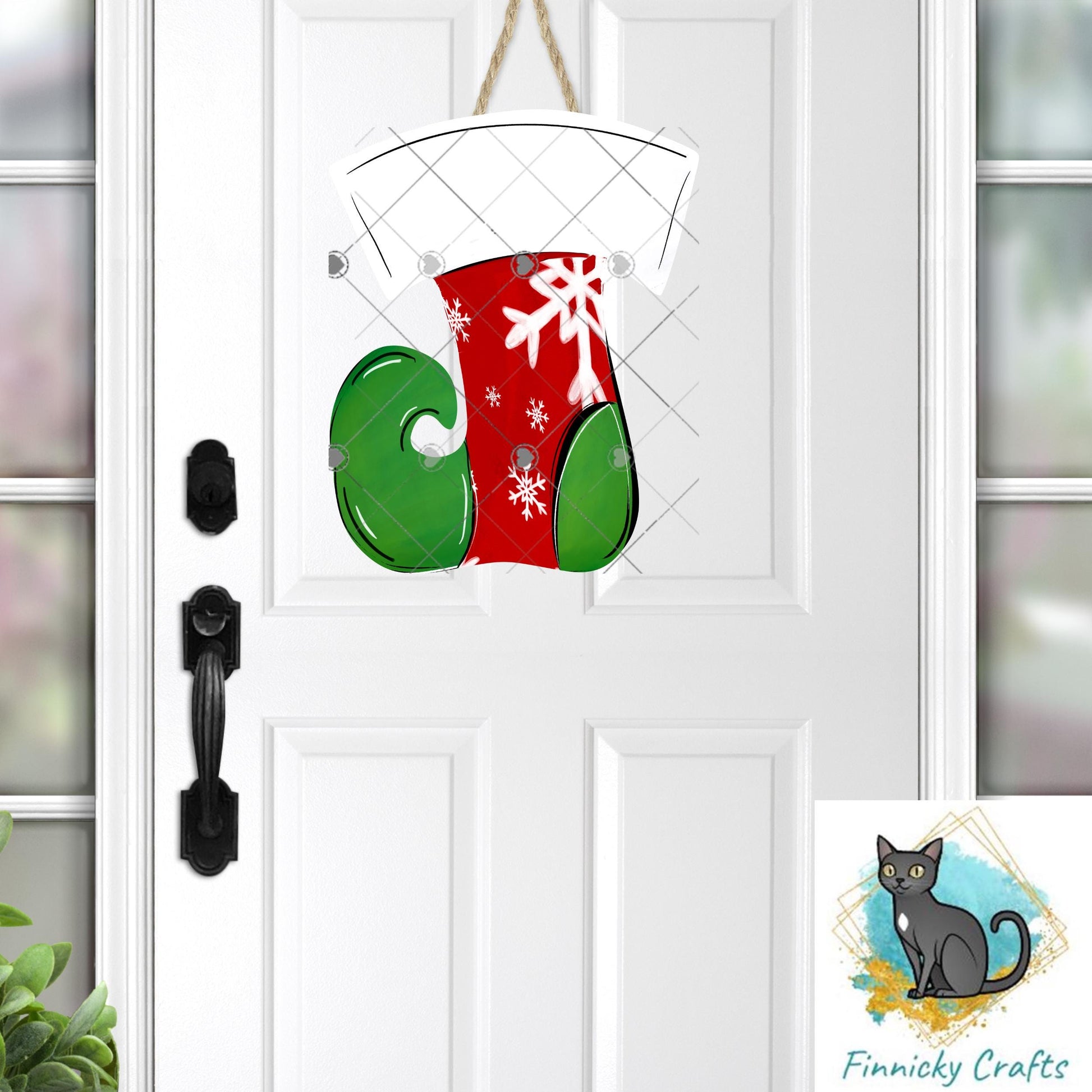 Elf Swirl Stocking, Sublimation, DTF, Earrings, Ornament, Add words, Night Light, Sign