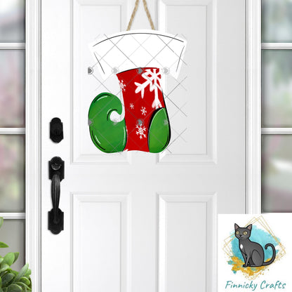 Elf Swirl Stocking, Sublimation, DTF, Earrings, Ornament, Add words, Night Light, Sign
