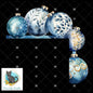 Ornament Corner Sitter - Blue bulbs, PNG Digital Download for Sublimation, door sitter, corner sitter, decor