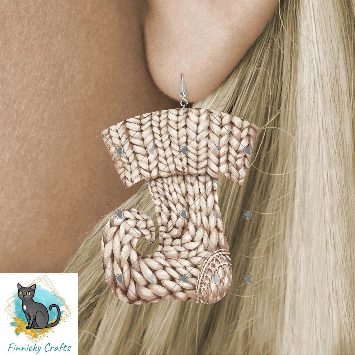 Knit Elf Swirl Stocking, Sublimation, DTF, Earrings, Ornament, Add words, Night Light, Sign