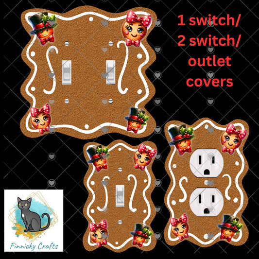 Gingerbread Couple Bundle, Sublimation, Digital, PNG Design, Wall Decor, Outlet Cover, Light switch cover