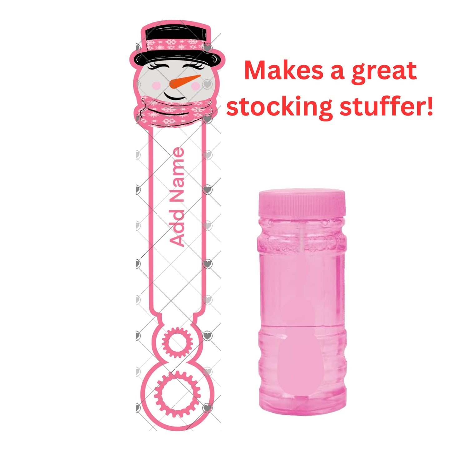Snowman Bubble Wand - Sublimation Design Png Template - Gift, Favor,Reception, Toy, Stocking Stuffer- Personalizable