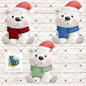 Seating Polar Bear with Scarf Christmas Ornament Bundle png, earrings, night light