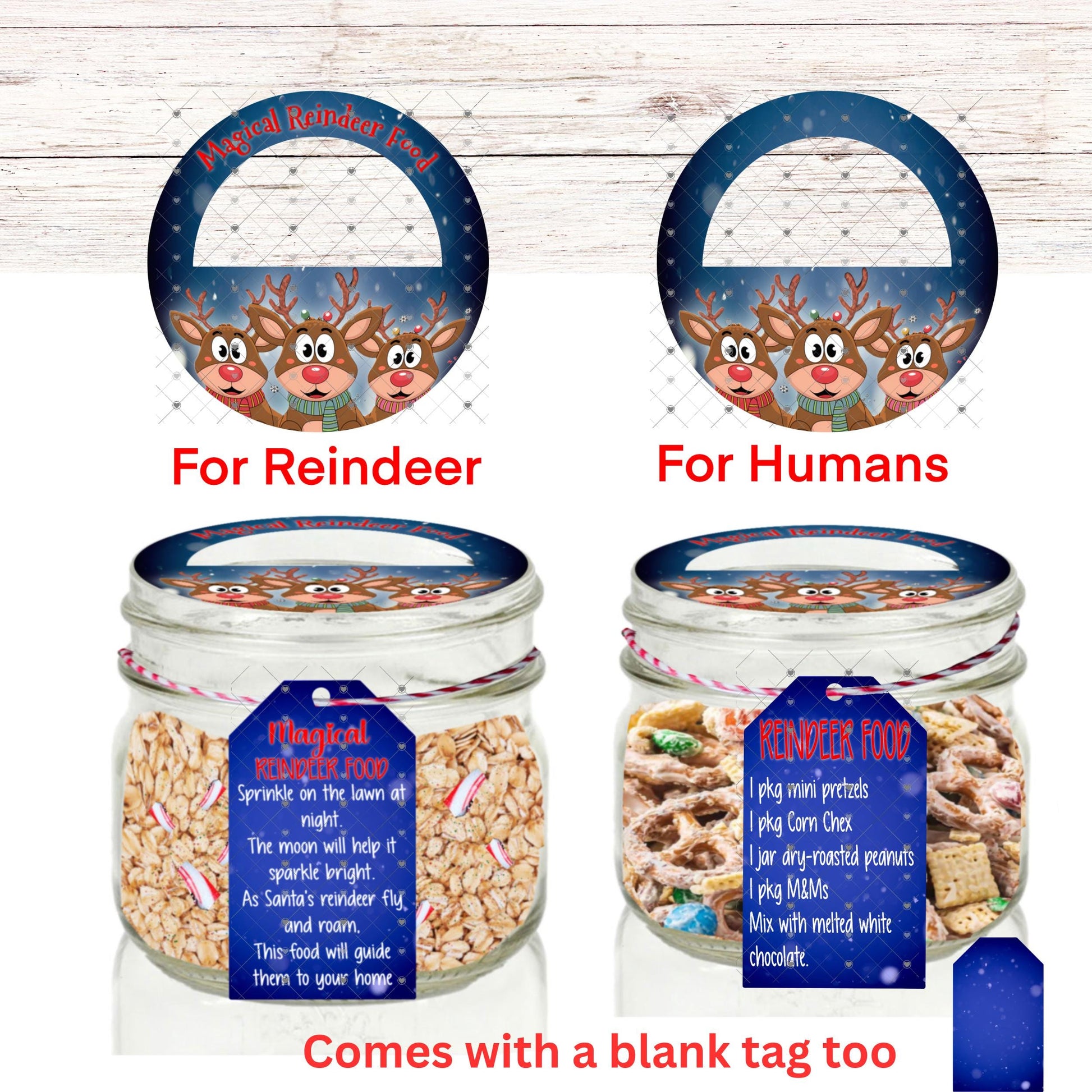 Customizable Reindeer Food Mason Jar Lid, Sublimation, PNG, Digital Design