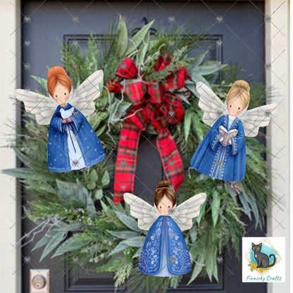Angels - Bundle - earrings, night light, sign - Christmas Ornament Digital File, Night Light