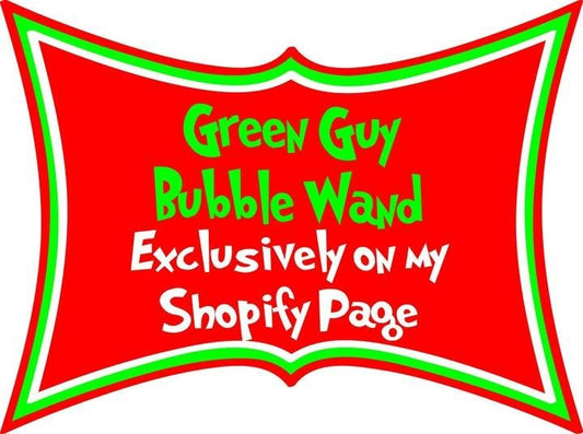 Green Guy Bubble Wand - Sublimation Design Png Template - Gift, Favor,Reception, Toy, Stocking Stuffer- Personalizable