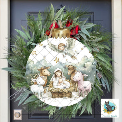 Nativity Bobber Bulb Sign, Christmas Countdown, Blank Included, Sublimation, Digital, PNG, Design, Download Only, Decor