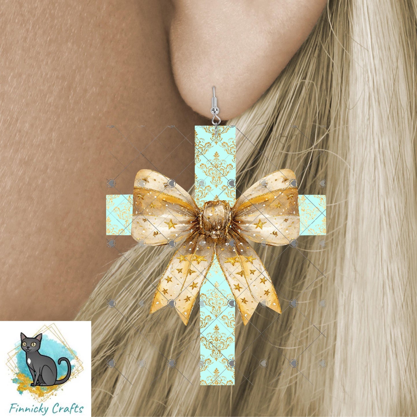 Dollar Deal - Whimsical tree light switch, Christmas Tree, Cross with Bow, Earrings, Design, Sublimation, Decorations, Ornaments