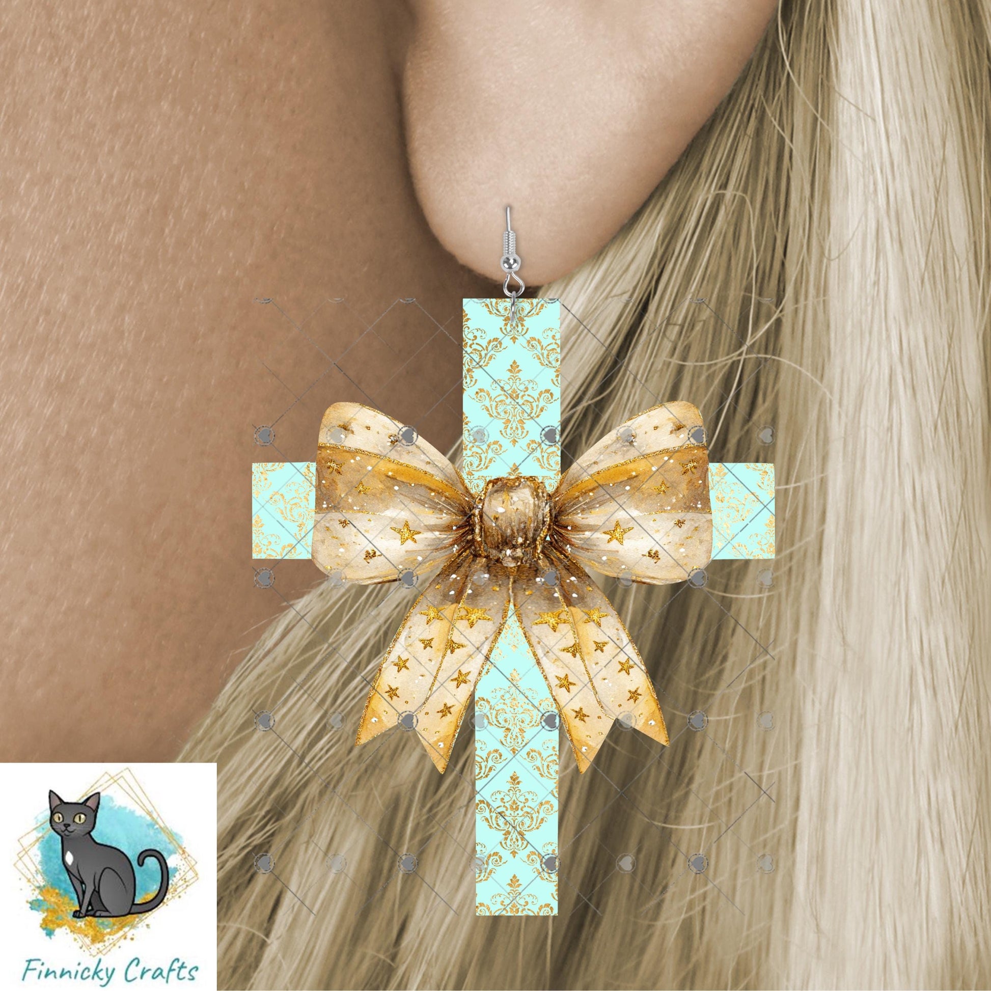 Dollar Deal - Whimsical tree light switch, Christmas Tree, Cross with Bow, Earrings, Design, Sublimation, Decorations, Ornaments