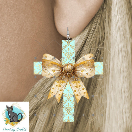 Dollar Deal - Whimsical tree light switch, Christmas Tree, Cross with Bow, Earrings, Design, Sublimation, Decorations, Ornaments