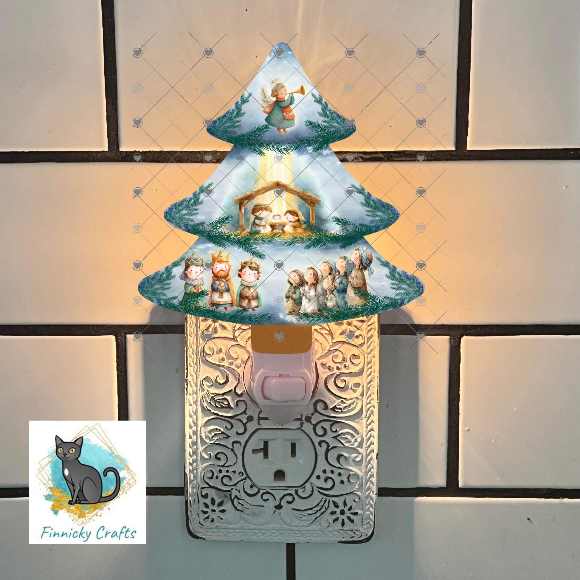 Dollar Deal - Whimsical tree light switch, Christmas Tree, Cross with Bow, Earrings, Design, Sublimation, Decorations, Ornaments