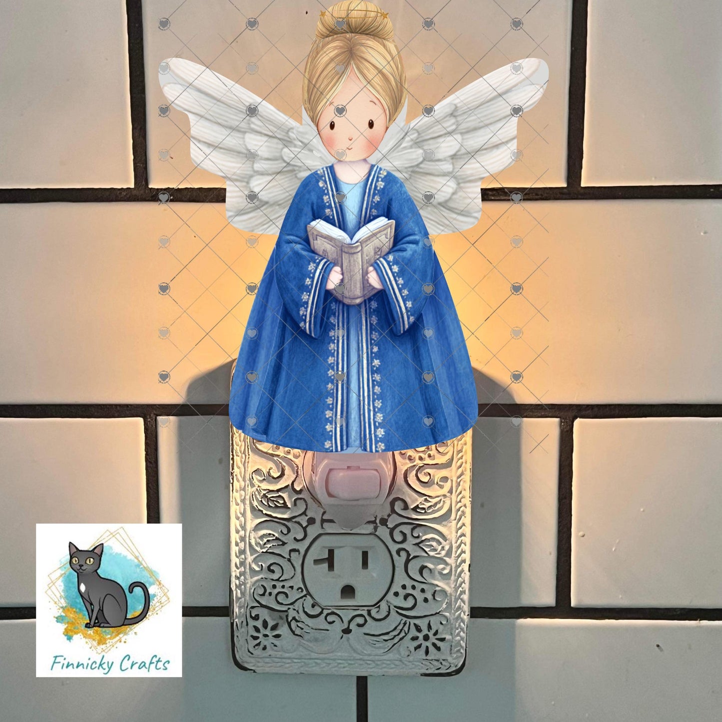 Angels - Bundle - earrings, night light, sign - Christmas Ornament Digital File, Night Light
