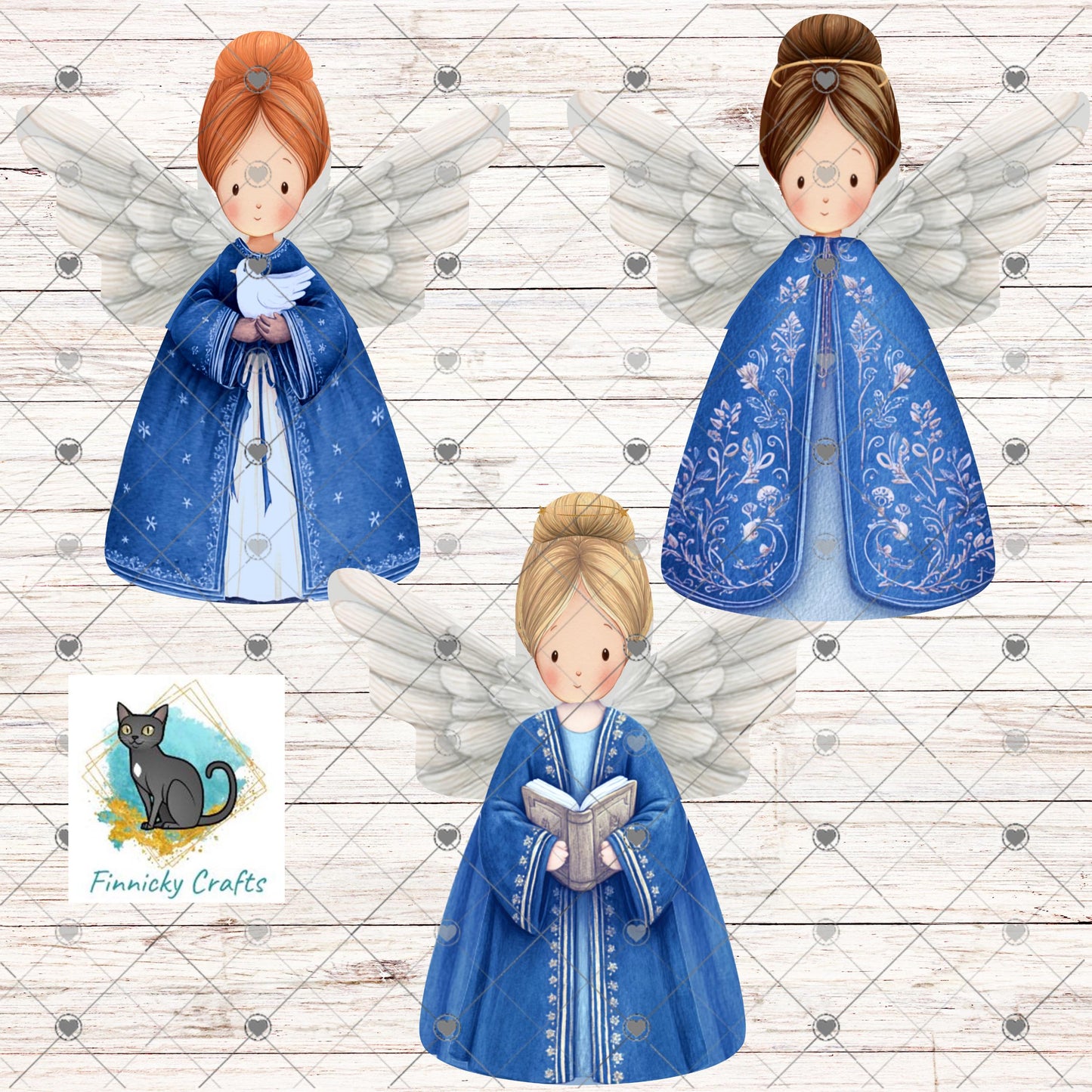 Angels - Bundle - earrings, night light, sign - Christmas Ornament Digital File, Night Light