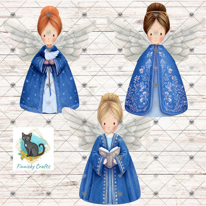 Angels - Bundle - earrings, night light, sign - Christmas Ornament Digital File, Night Light