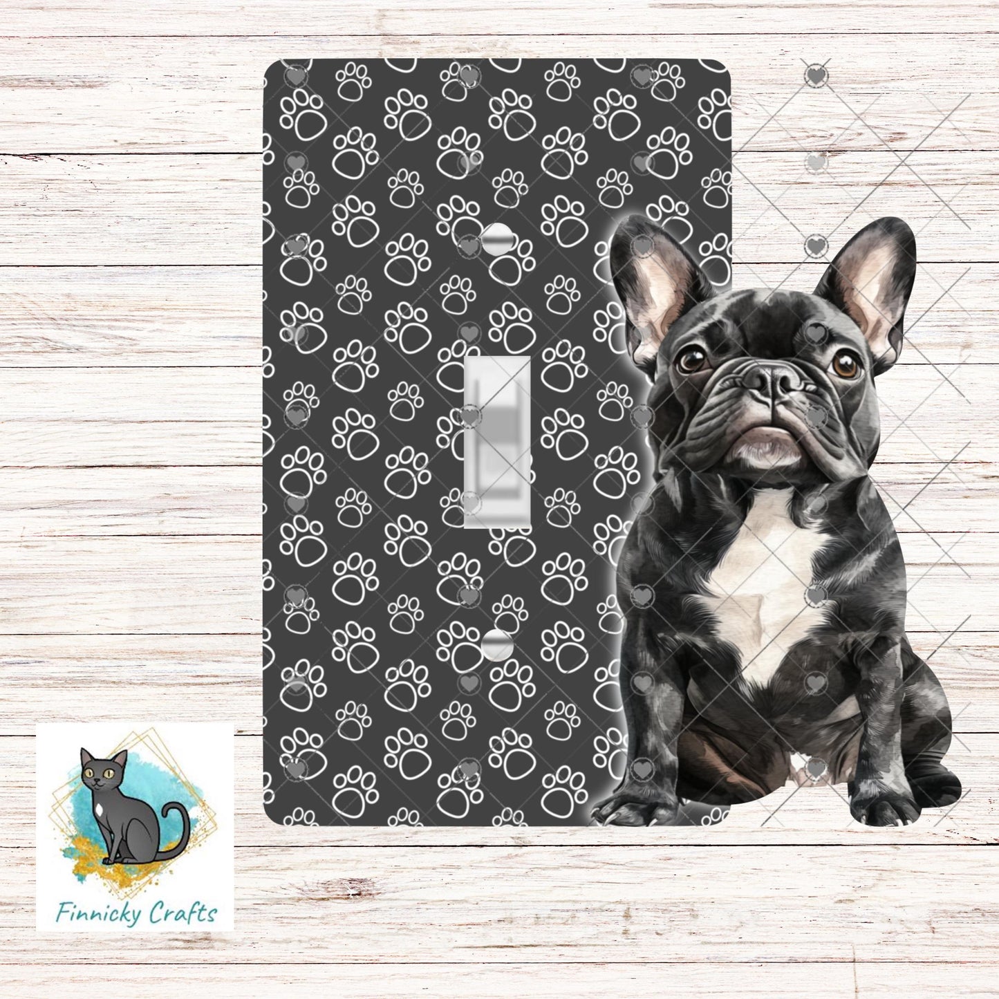 Black Frenchie Dog - Digital Design- Light Switch - Sublimation