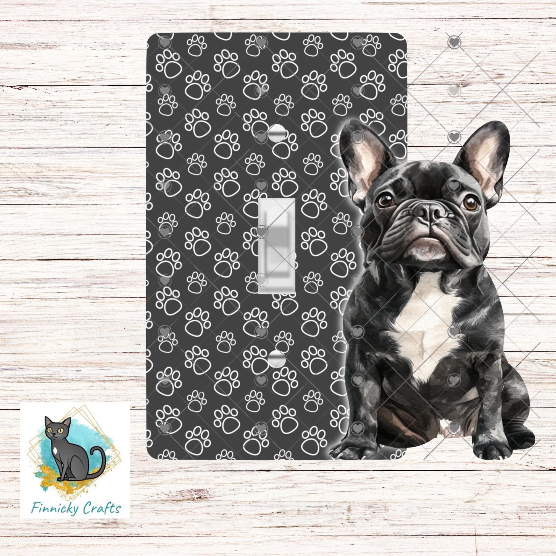 Black Frenchie Dog - Digital Design- Light Switch - Sublimation