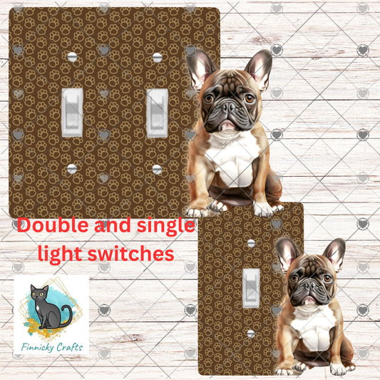 Brown Frenchie Dog - Digital Design- Light Switch - Sublimation