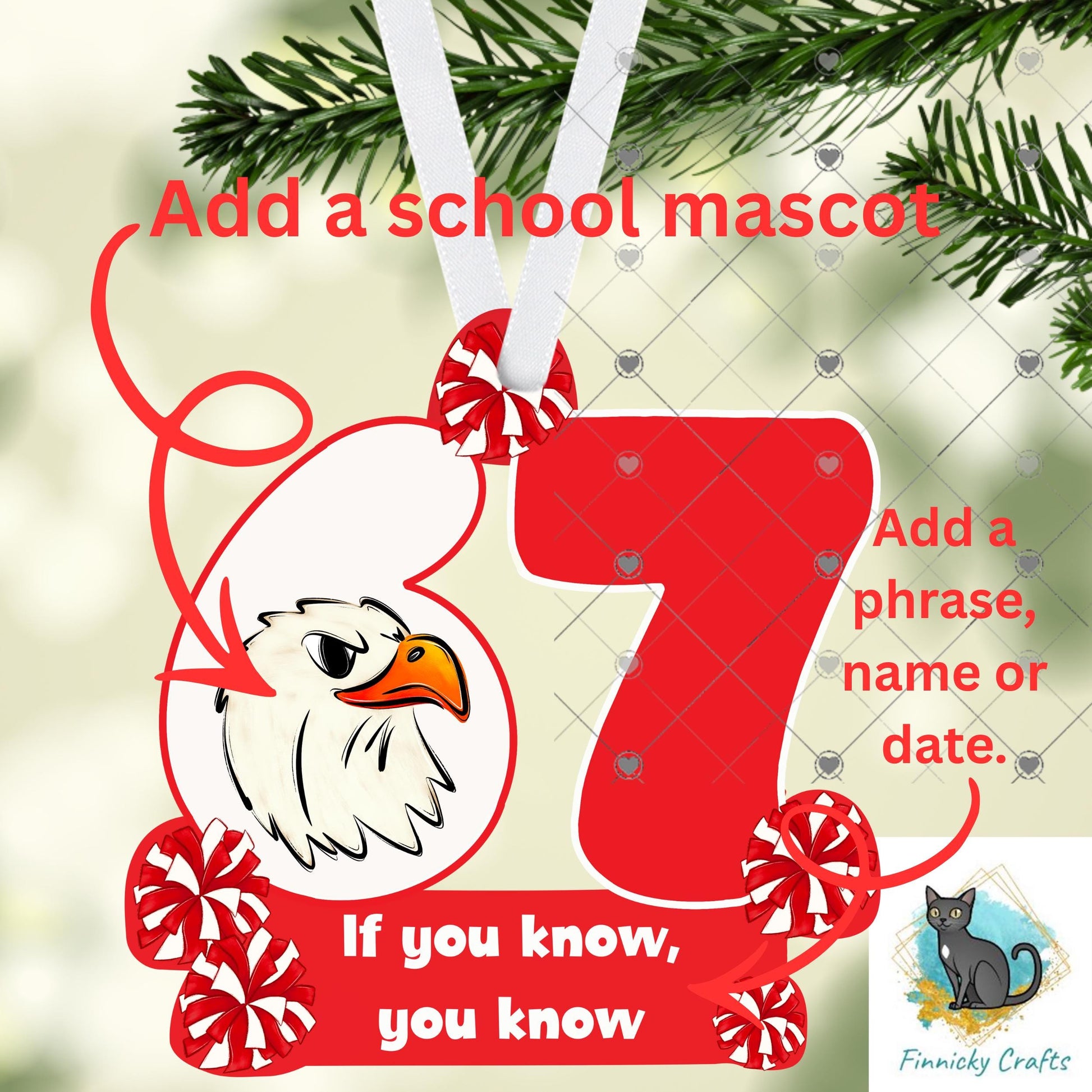 6 7 Ornament, School colors, Christmas, Customizable, Personalize, Sublimation, Digital, PNG, Design, Download Only, Night Light