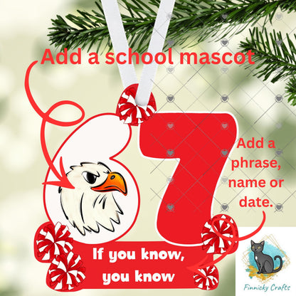 6 7 Ornament, School colors, Christmas, Customizable, Personalize, Sublimation, Digital, PNG, Design, Download Only, Night Light