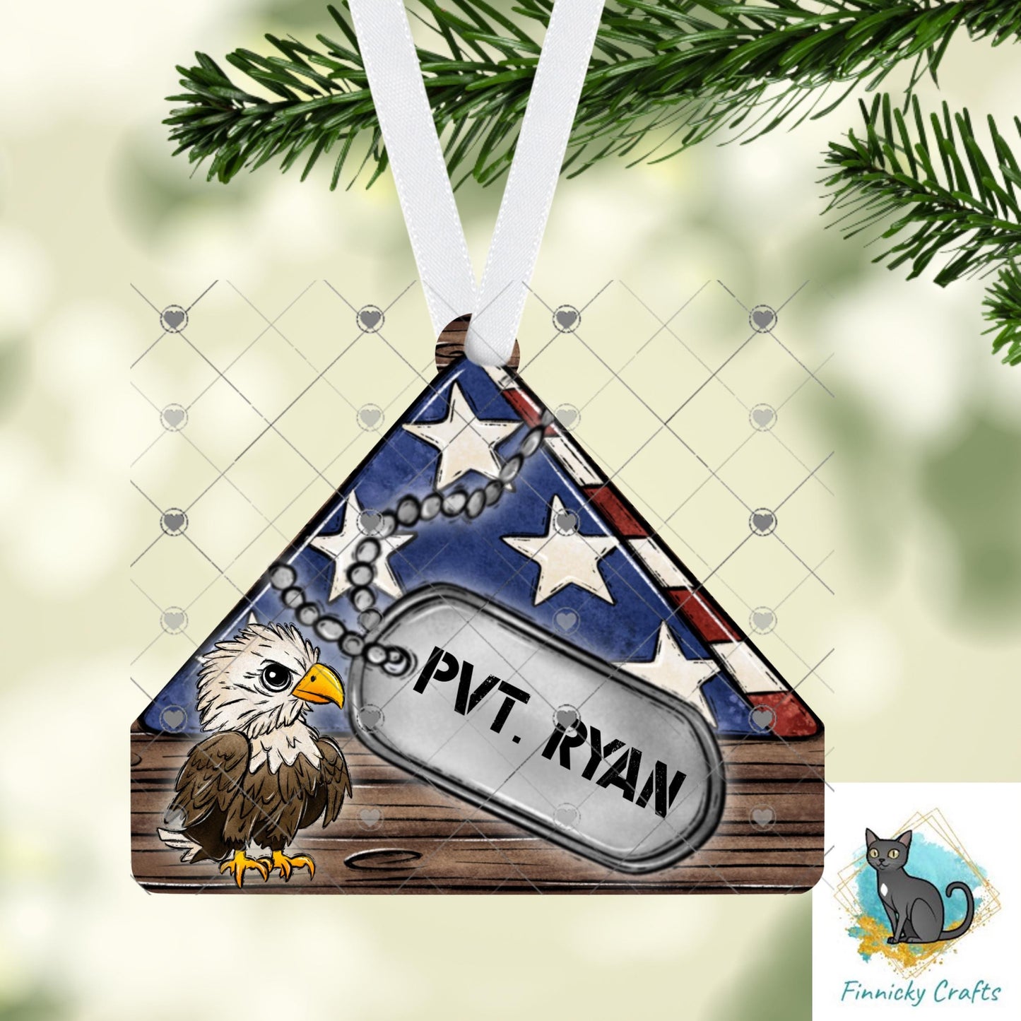 Customizable, Folded Flag, Dog Tag, Patriotic Sign PNG, Sublimation Design (Digital), DTF